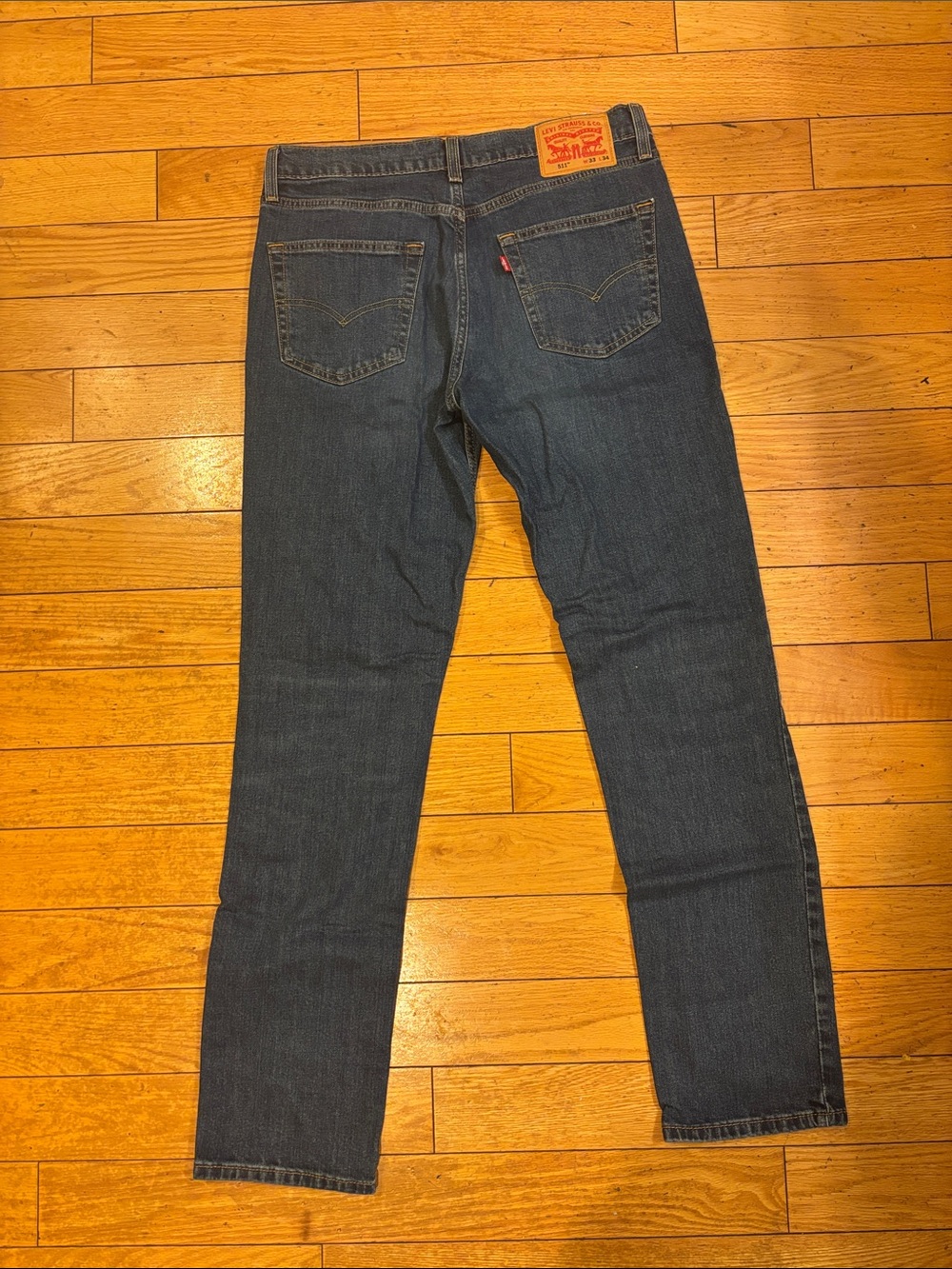 Levi's Men's Dark Blue Slim Jeans with Leather Patch